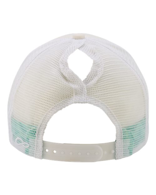 Women's Foam Trucker Cap - Ivory/ Jade/ White/ Swirl - Image 3
