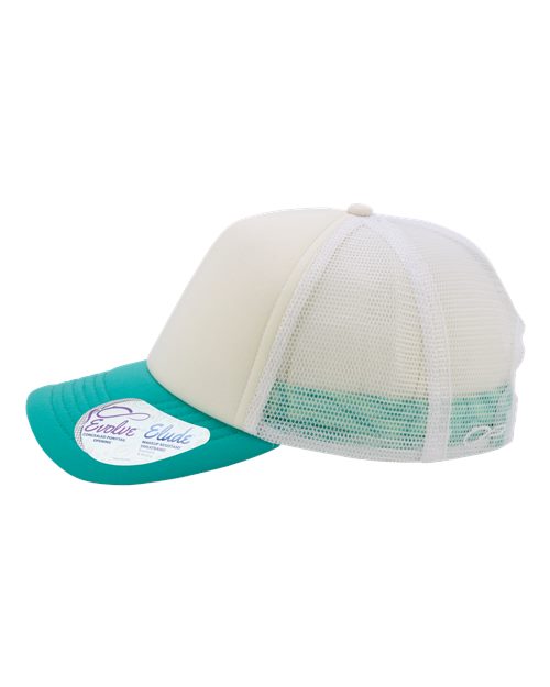 Women's Foam Trucker Cap - Ivory/ Jade/ White/ Swirl - Image 4