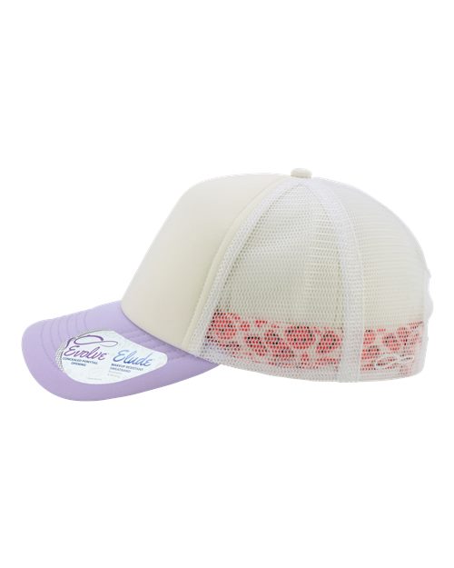 Women's Foam Trucker Cap - Ivory/ Lavender/ White/ Smiley - Image 4