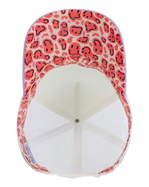 Women's Foam Trucker Cap - Ivory/ Lavender/ White/ Smiley - Image 2