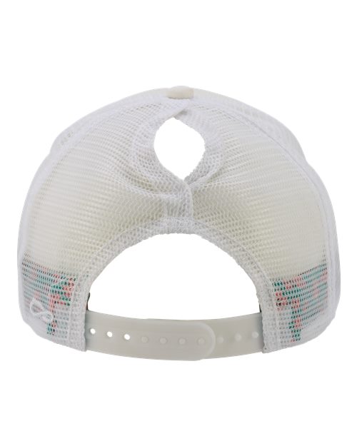 Women's Foam Trucker Cap - Ivory/ Sherbert/ White/ Floral - Image 3