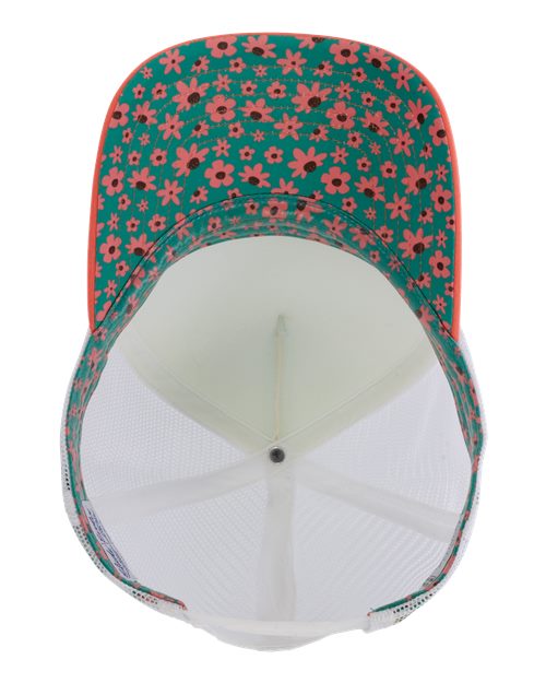 Women's Foam Trucker Cap - Ivory/ Sherbert/ White/ Floral - Image 2
