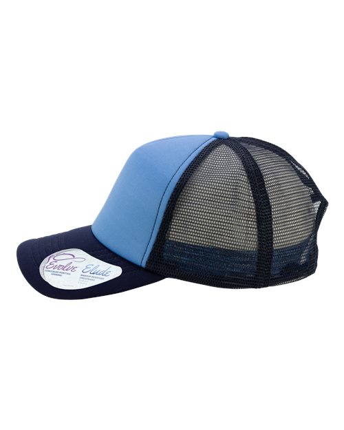 Women's Foam Trucker Cap - Light Blue/ Navy/ Navy/ Graffiti - Image 4