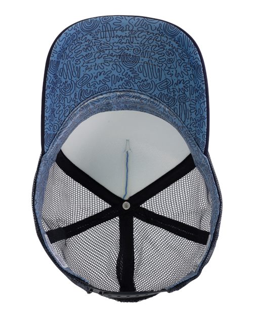 Women's Foam Trucker Cap - Light Blue/ Navy/ Navy/ Graffiti - Image 2