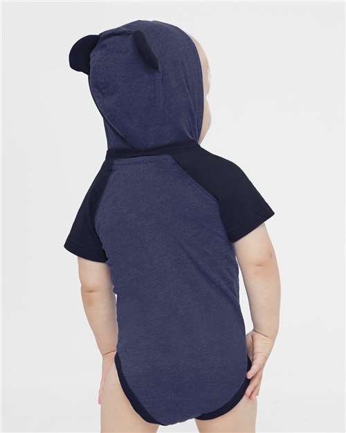 Infant Fine Jersey Raglan Bodysuit with Hood & Ears - Image 24