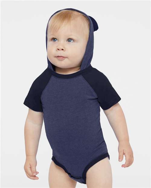 Infant Fine Jersey Raglan Bodysuit with Hood & Ears - Image 22