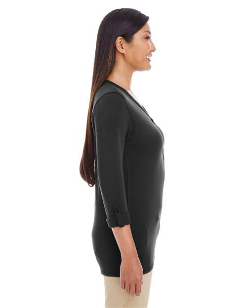 Women's Perfect Fit™ Y-Placket Convertible Sleeve Knit Top - Image 2