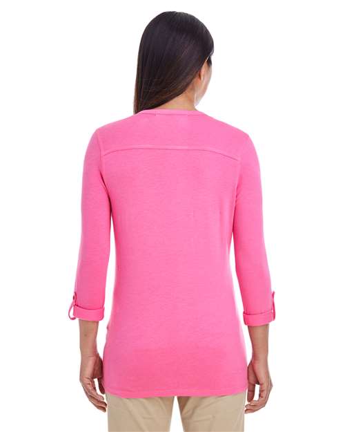 Women's Perfect Fit™ Y-Placket Convertible Sleeve Knit Top - Image 7