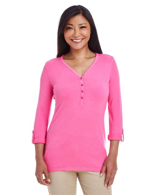 Women's Perfect Fit™ Y-Placket Convertible Sleeve Knit Top - Image 5