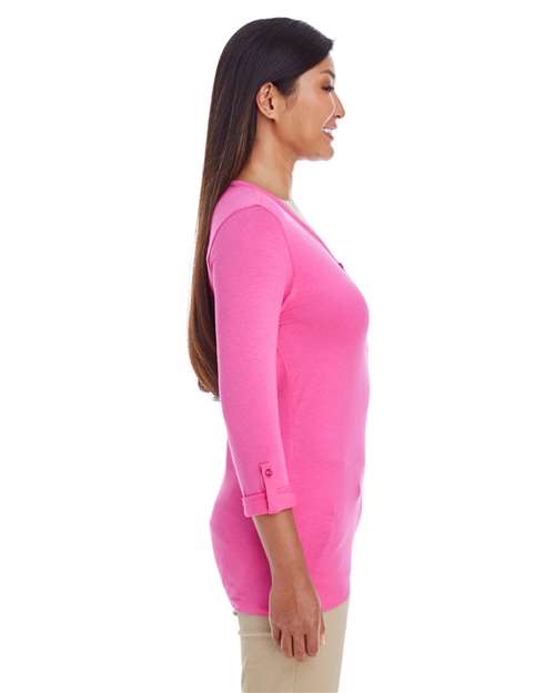 Women's Perfect Fit™ Y-Placket Convertible Sleeve Knit Top - Image 6