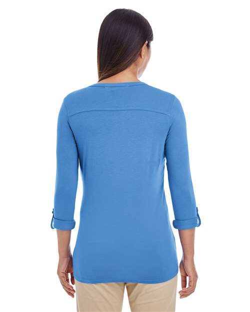 Women's Perfect Fit™ Y-Placket Convertible Sleeve Knit Top - Image 11