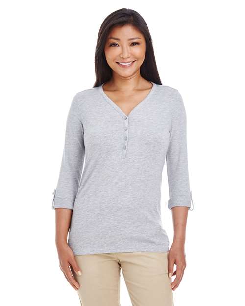 Women's Perfect Fit™ Y-Placket Convertible Sleeve Knit Top - Image 13