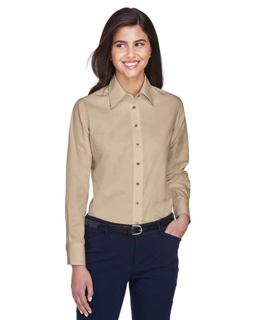 Women's Easy Blend™ Long Sleeve Twill Dress Shirt with Stain-Release - Image 3