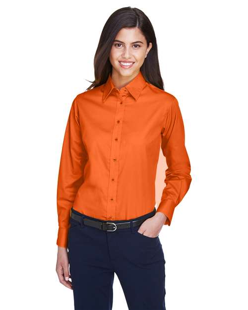 Women's Easy Blend™ Long Sleeve Twill Dress Shirt with Stain-Release - Image 8