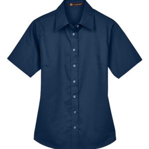 Women's Easy Blend™ Short Sleeve Twill Dress Shirt with Stain-Release