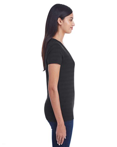 Women's Invisible Stripe V-Neck T-Shirt - Image 2