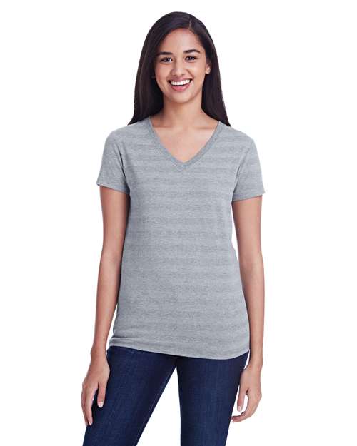 Women's Invisible Stripe V-Neck T-Shirt - Image 4