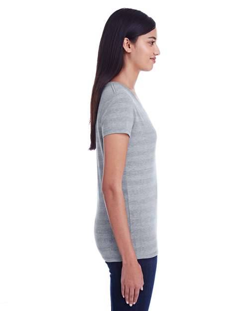 Women's Invisible Stripe V-Neck T-Shirt - Image 5