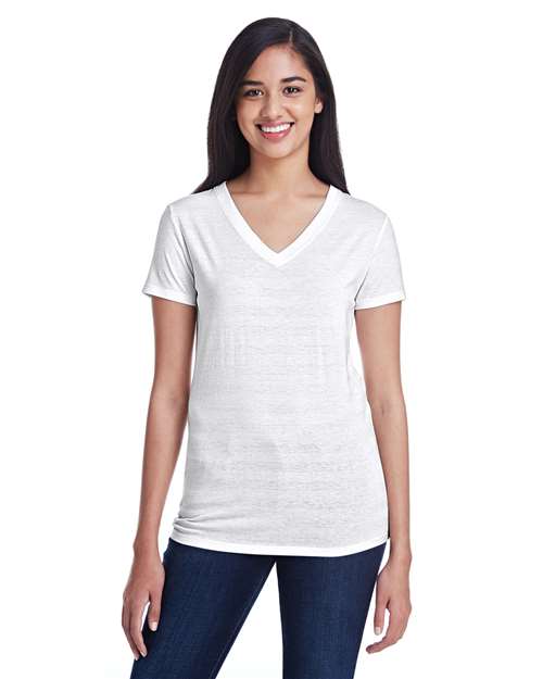 Women's Invisible Stripe V-Neck T-Shirt - Image 7