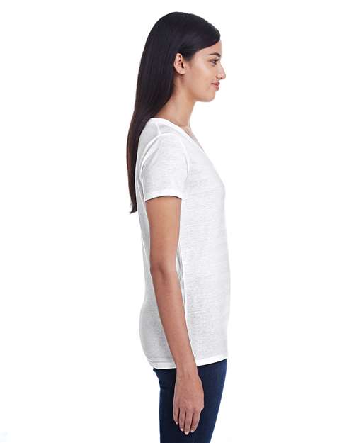 Women's Invisible Stripe V-Neck T-Shirt - Image 8