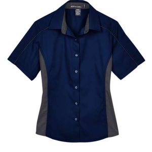 Women's Fuse Colorbloack Twill Short Sleeve Shirt