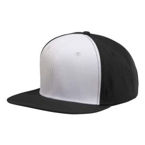 Flat Bill Cap - Black/ White