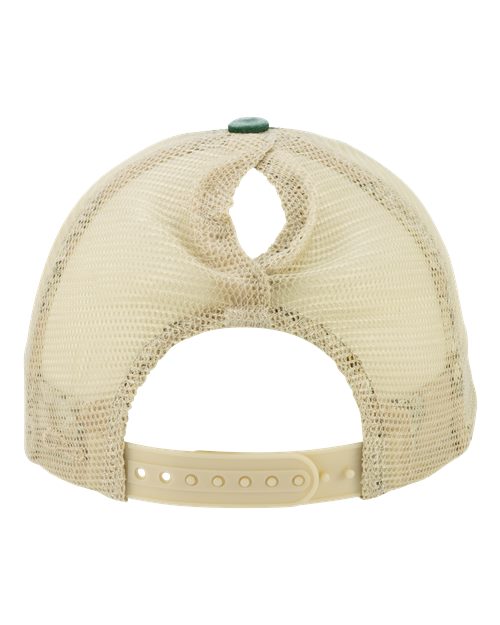 Women's Washed Mesh-Back Cap - Jade/ Daisy/ Khaki - Image 3