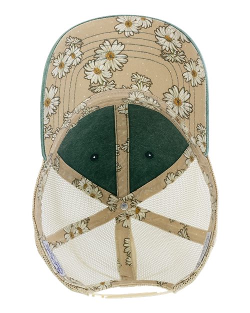 Women's Washed Mesh-Back Cap - Jade/ Daisy/ Khaki - Image 2