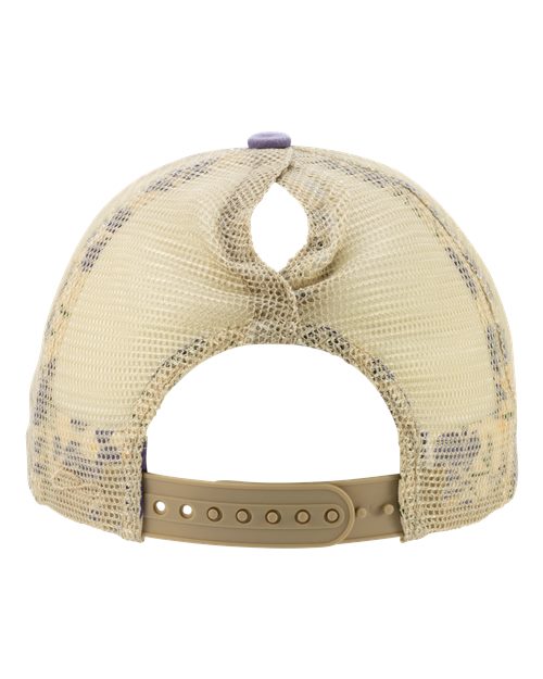 Women's Washed Mesh-Back Cap - Violet/ Floral/ Khaki - Image 3