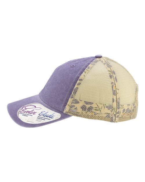 Women's Washed Mesh-Back Cap - Violet/ Floral/ Khaki - Image 4