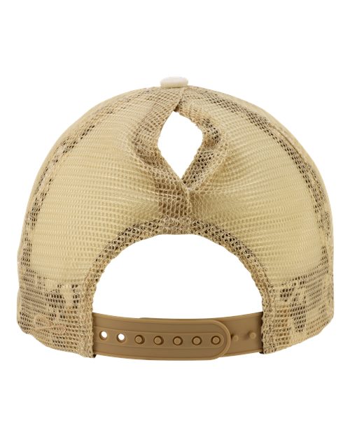 Women's Washed Mesh-Back Cap - Vanilla/ Longhorn/ Khaki - Image 3