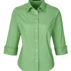 Women's Perfect Fit™ Three-Quarter Sleeve Stretch Poplin Dress Shirt