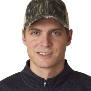 Ollie Distressed Cap - Hardwoods Camo/ Tan