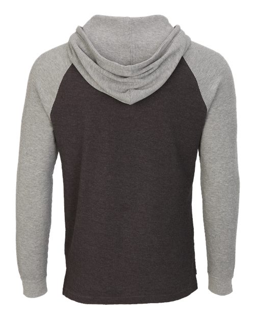 Unisex Waffle Knit Pullover Hooded Long Sleeve T-Shirt - Image 2