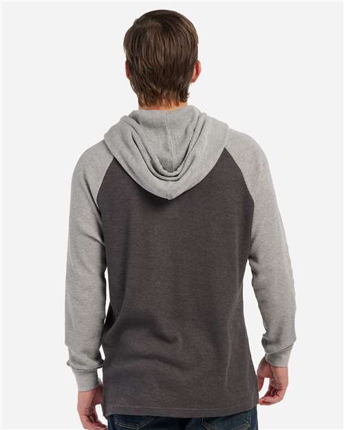 Unisex Waffle Knit Pullover Hooded Long Sleeve T-Shirt - Image 4