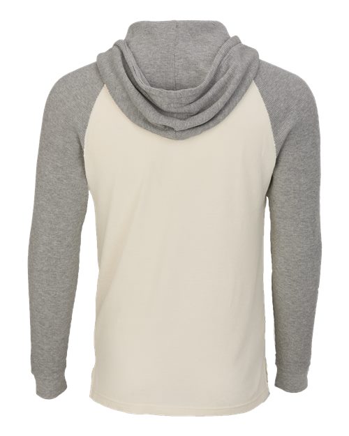 Unisex Waffle Knit Pullover Hooded Long Sleeve T-Shirt - Image 6