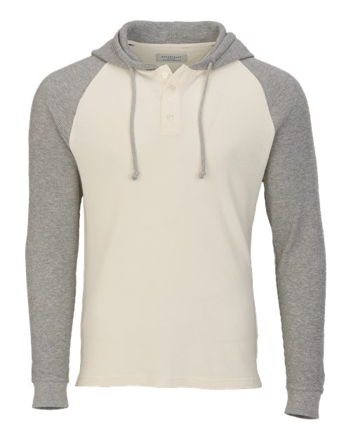 Unisex Waffle Knit Pullover Hooded Long Sleeve T-Shirt - Image 5