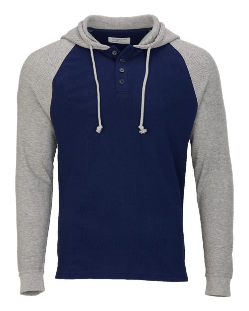 Unisex Waffle Knit Pullover Hooded Long Sleeve T-Shirt - Image 9