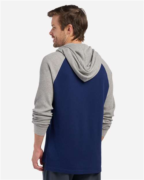 Unisex Waffle Knit Pullover Hooded Long Sleeve T-Shirt - Image 12