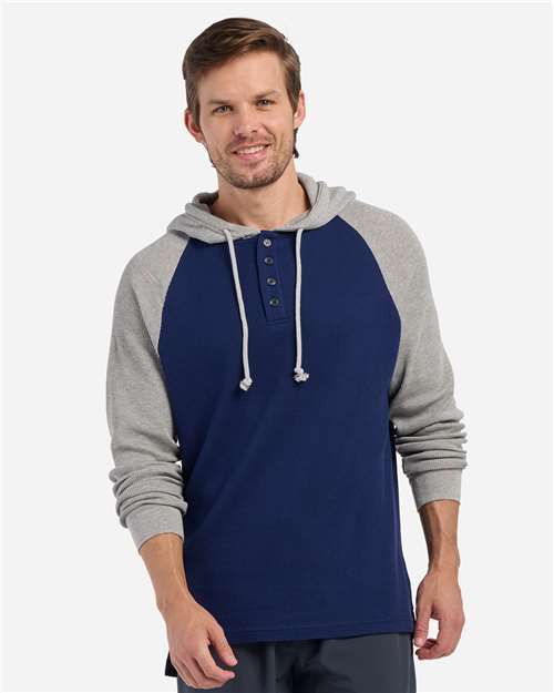 Unisex Waffle Knit Pullover Hooded Long Sleeve T-Shirt - Image 11