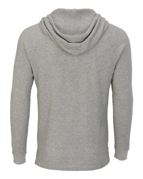 Unisex Waffle Knit Pullover Hooded Long Sleeve T-Shirt - Image 14