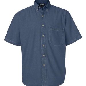 Men's Tall Denim Short Sleeve Shirt