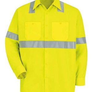 Men's High Visibility Safety Long Sleeve Work Shirt