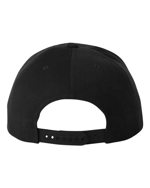 Premium Flat Bill Snapback Cap - Black - Image 2