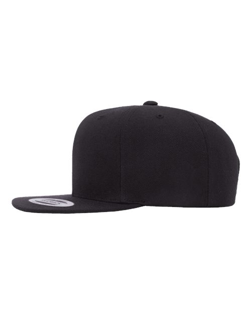Premium Flat Bill Snapback Cap - Black - Image 3