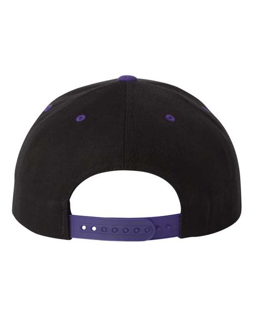 Premium Flat Bill Snapback Cap - Black/ Purple - Image 2