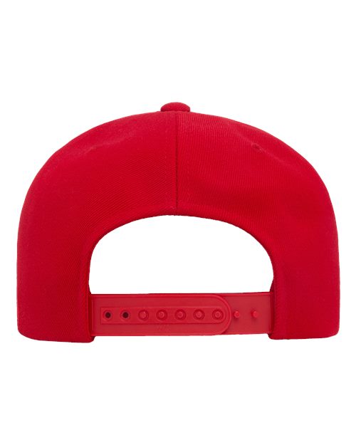 Premium Flat Bill Snapback Cap - Red - Image 2
