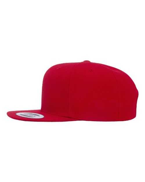 Premium Flat Bill Snapback Cap - Red - Image 3
