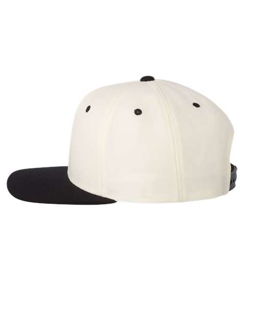Premium Flat Bill Snapback Cap - Natural/ Black - Image 3