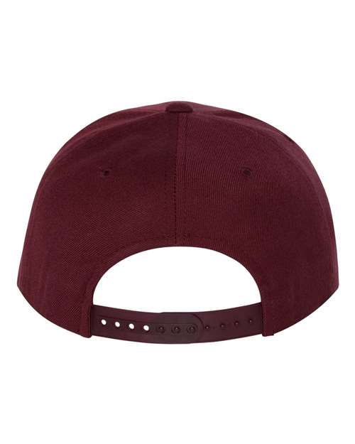 Premium Flat Bill Snapback Cap - Maroon - Image 2